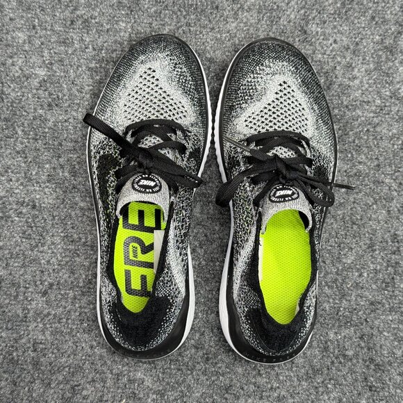 Nike Free Run Flyknit 2018 Running Shoes Women's Size 8 Black White Athletic - Picture 9 of 12